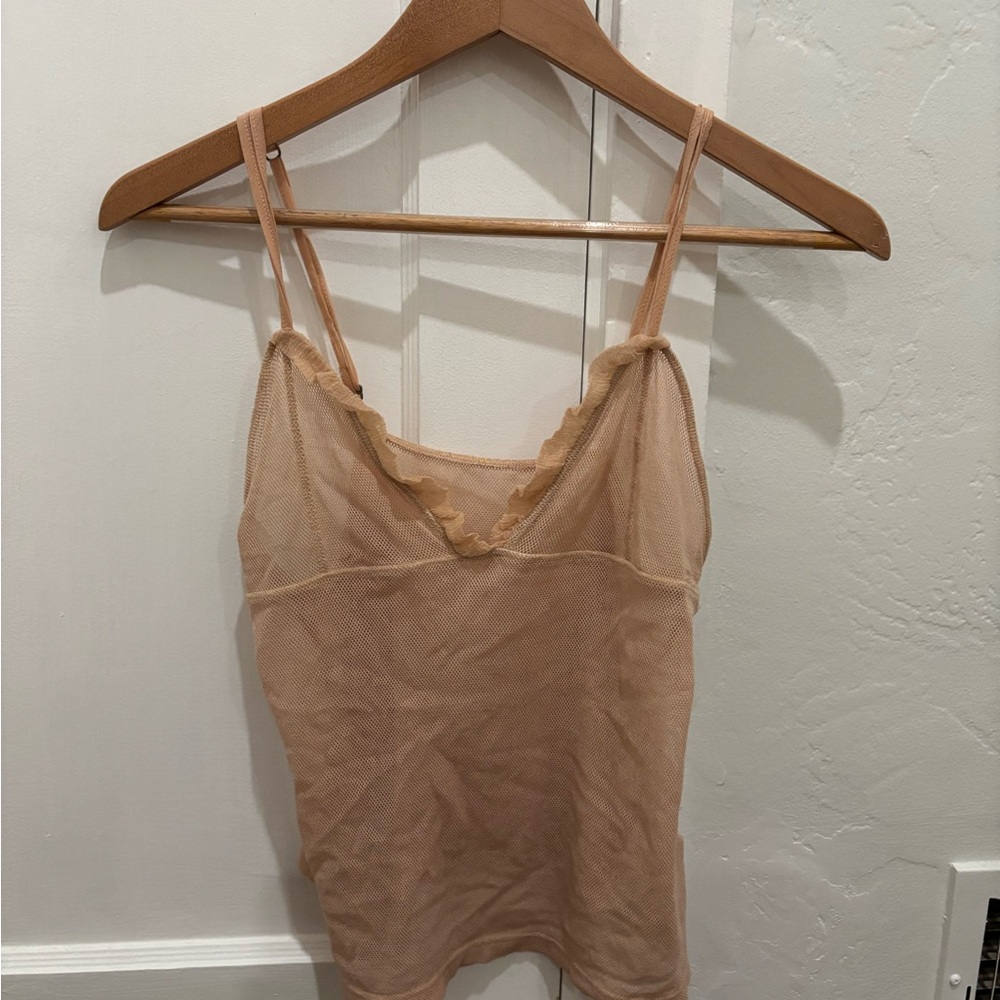 Tan Fitted Camisole with Spaghetti Straps